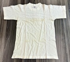 True Vtg 60s Arrow White Terry Cloth Tshirt Usa Made Men  s Size S