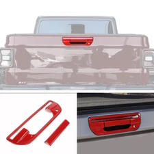 For Jeep Gladiator JT 2020-2025 ABS Red Rear Door Tailgate Handle Trim Cover 2P