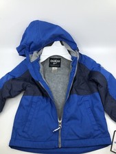 New OshKosh Blue Hooded Jacket Zip Fleece Lined Boy  s 3T