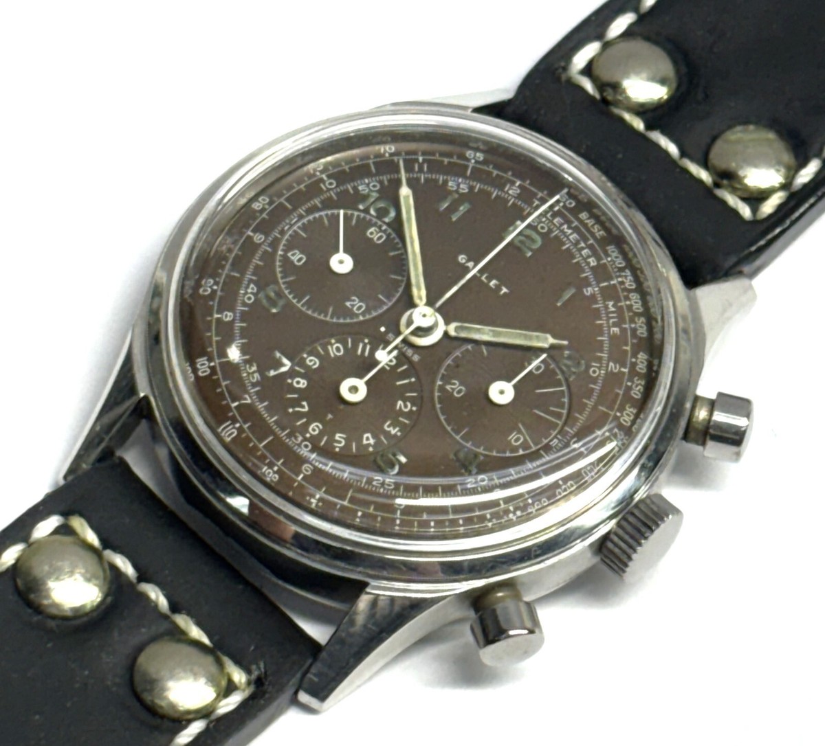 Vintage Gallet Stainless Steel Chronograph Mens Watch Excelsior Park 40-68  1960s