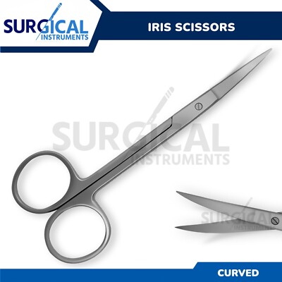Premium Iris Scissors Curved 4.5'' Dental Veterinary Surgical German Grade
