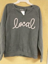 State Of Mine Women Relaxed Fit Statement Comfy Graphic Sweatshirt Charcoal 