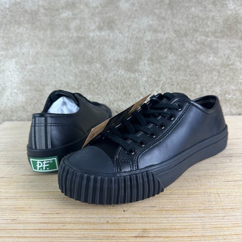 PF Flyers Womens 8.5 Lo Sandlot Shoes Black leather lace low NEW