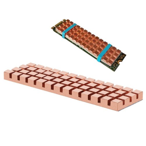 Pure Copper Heatsink Cooler Heat Sink Adhesive for M.2 NGFF 2280 PCI-E NVME SSD - Picture 12 of 16