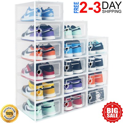 15 x Cajas Almacenamiento De Zapatos Organizador Para Armario Plegables Box New
