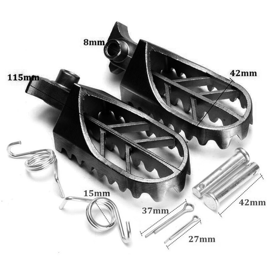Pair Motorcycles Front Foot Peg Footrest Modified for Honda Yamaha USA - Image 3 of 4