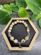 Handmade Ceramic Bead Beaded Stackable 6.25 Plus Stretch Bracelet New B240