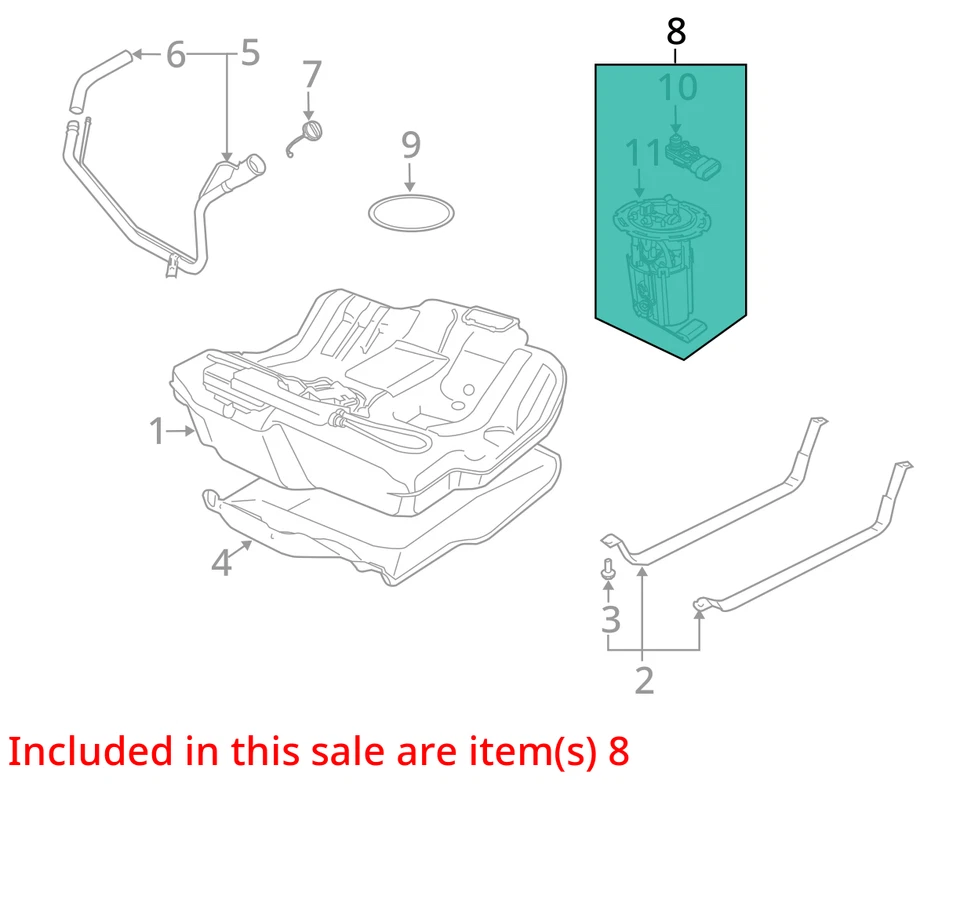 Fuel Pump Assembly 4 Cylinder Fits 03-11 SAAB 9-3 1872929 Foto 3 de 4
