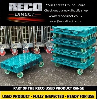 HEAVY DUTY GREEN WHEELED "SINGLE" DOLLY / SKATE 60-40-17CM WAREHOUSE / STORAGE - Image 1 of 4