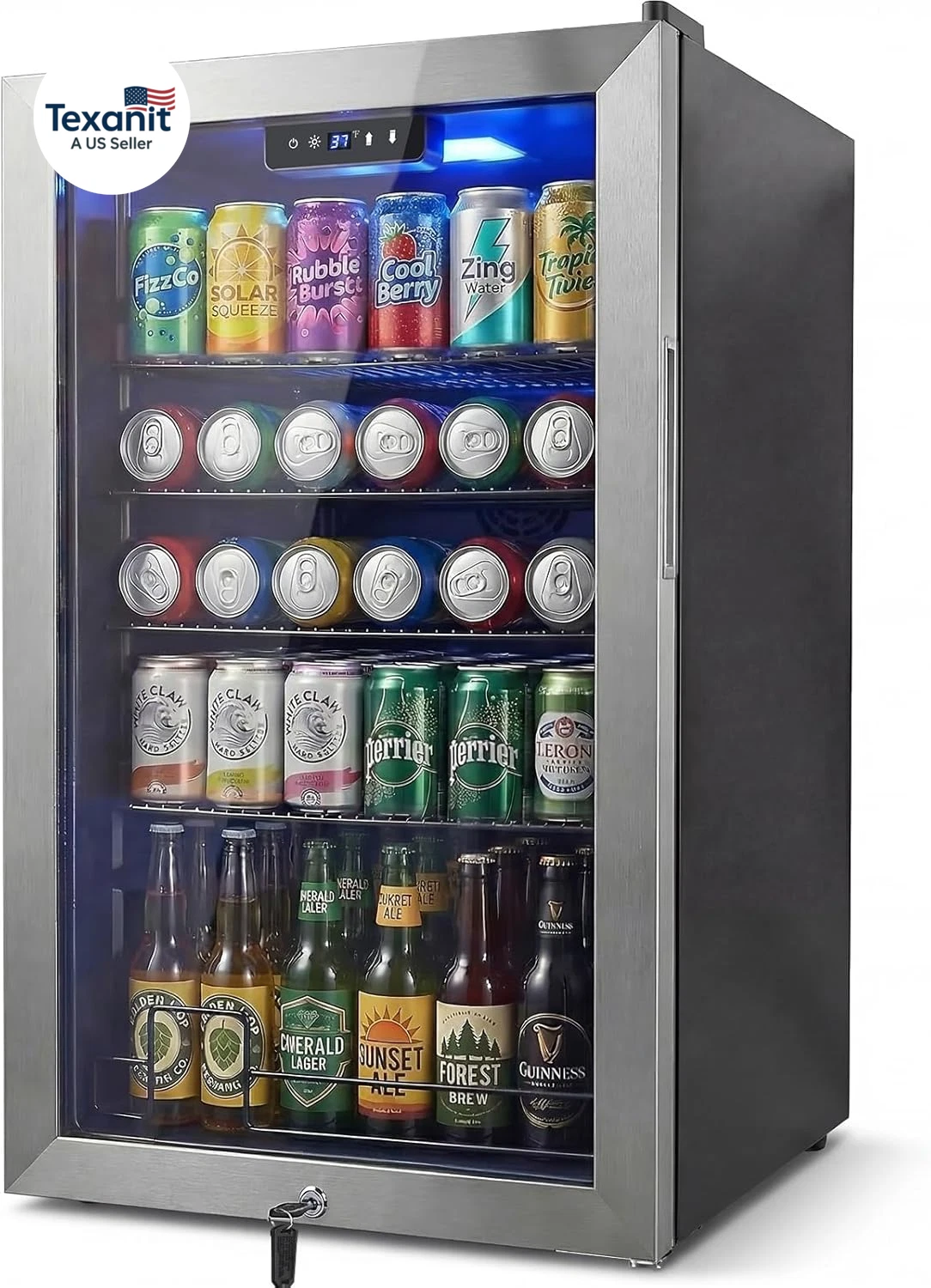 20 Inch Beverage Refrigerator, Mini Fridge with Glass Door for Soda Beer– 130 Ca
Opens in a new wind