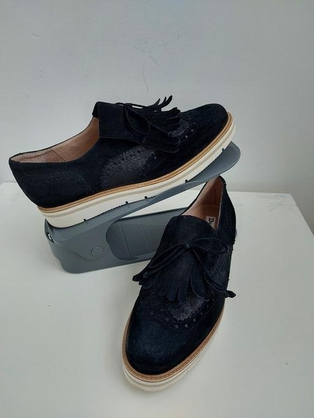 Women Dune Loafers Black Suede 38