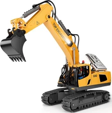 Remote Control Excavator Construction Toys for Boys, 2×1200mAh RC Construction 