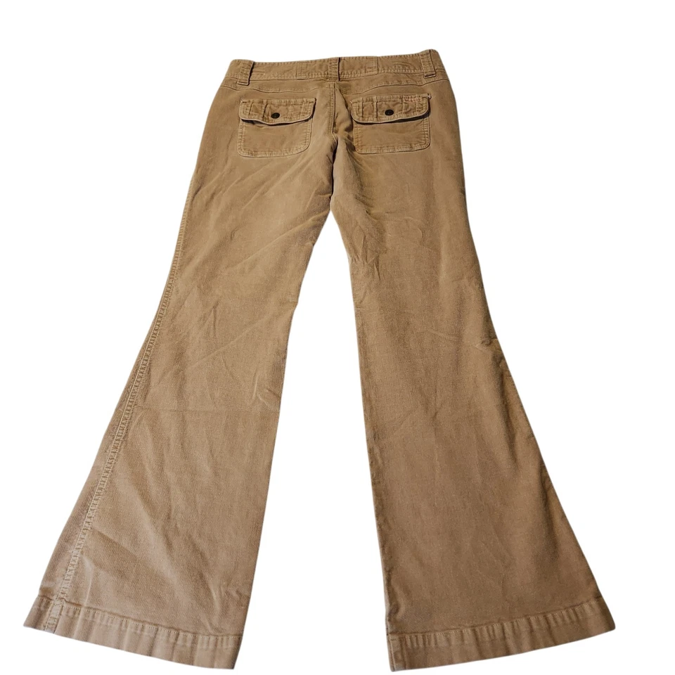 Pantalones De Colección Y2K Aeropostale Bronceado Pierna Acampanada Tiro Bajo Bolsillos con Solapa Juniors Talla 7/8 Foto 2 de 4