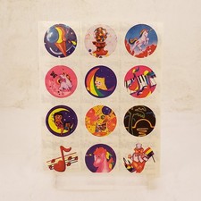 RARE Vintage Lisa Frank Intact Circle Sticker Sheet Modules