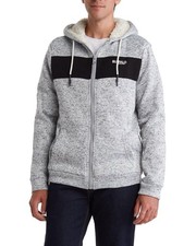 Buffalo David Bitton Men's Sherpa Lined Zip Up Sweater Hoodie Size Medium