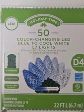 Holiday Time LED C7 String Lights 50 LED 8 Functions Color Changing 22ft NEW