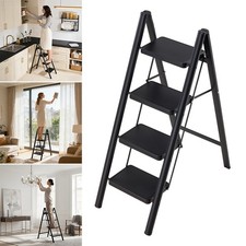 Iron Household Ladder Multi Purpose Metal Step Stool for Home Kitchen Bathroom