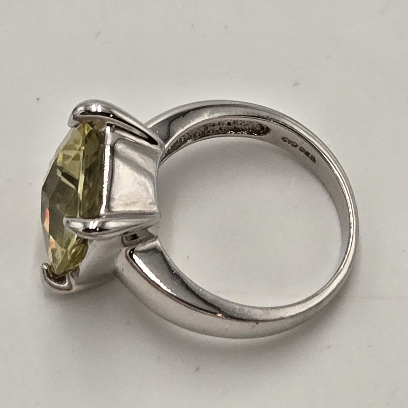 Solid Sterling Silver Square Band With Square Cit… - image 4