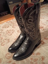 DAN POST MILWAUKEE BLACK COWHIDE LEATHER R TO...