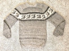 Vintage Unbranded 100 Alpaca Marant Mohair Fair Isle Long Sweater M Beautiful 