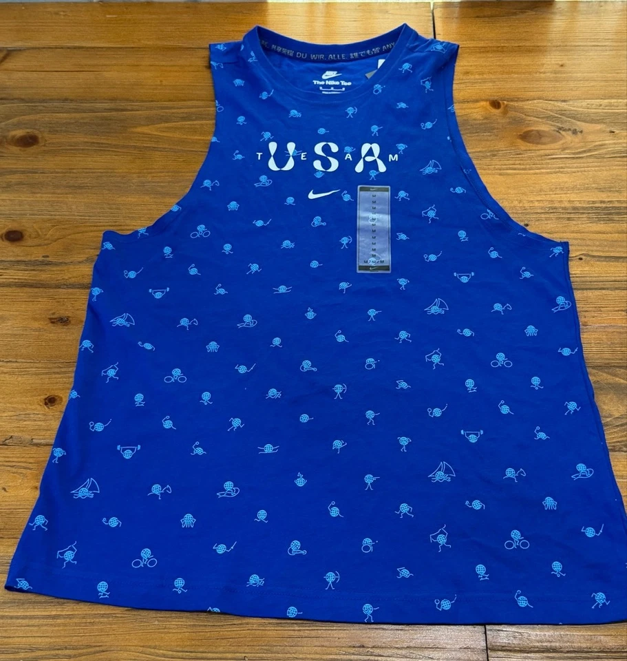 Nike Team USA Olympic Tank Top Blue White Size M - Image 1 of 4