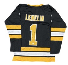 REJEAN LEMELIN SIGNED AUTO BOSTON BRUINS CUSTOM JERSEY w/JSA Cert
