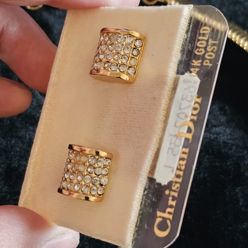 Christian Dior Goldtone Choker Necklace With Earrings Comes W/ Box Tags Estate - Picture 14 of 20