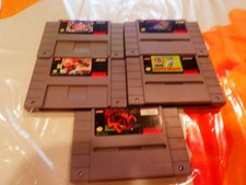 lot of 5 Games Super Nintendo (tiny toon,ktype,2 nfl,Pit Fighter)