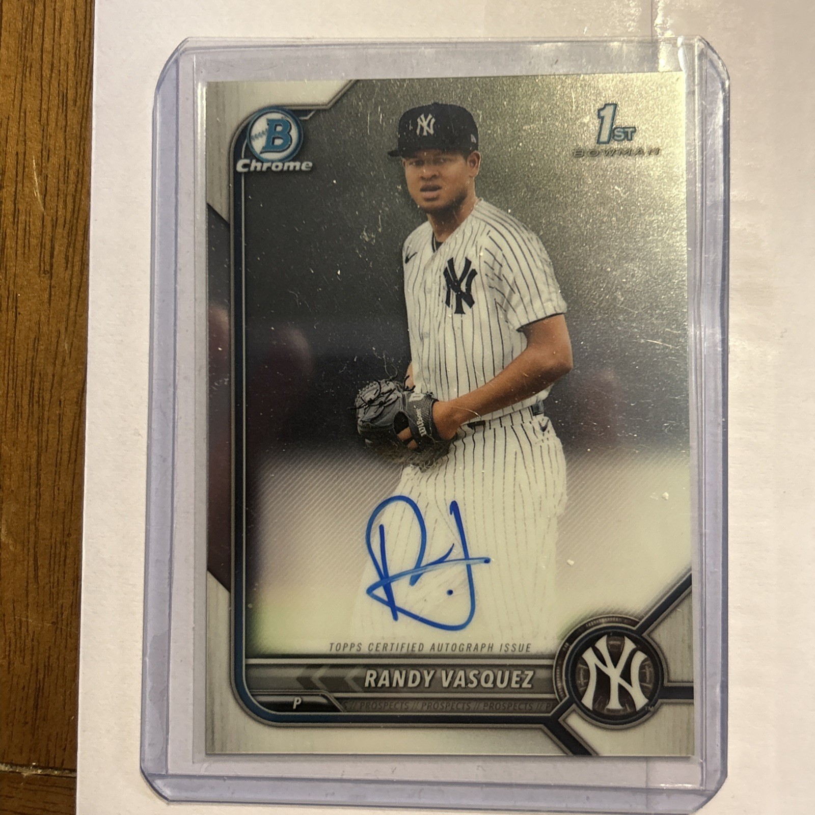 2022 Bowman Randy Vasquez Chrome Auto Autograph 1st Prospect #CPA-RV Yankees