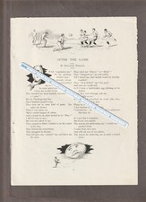 1891 FOOTBALL Illustrated POEM Magazin Page~BENJAMIN WEBSTER~Horses/EVA L CARSON