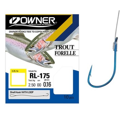 Owner Forelle blau RL-175 | 60cm | gebundene Vorfach Zielfisch Haken Trout Hook