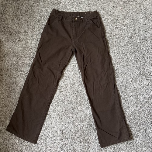 Carhartt Pants Kids 14x26 Dark Brown Straight Size 14 100% Cotton
