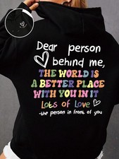 Women's "Dear Person Behind Me" humorous hoodie