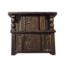 Vintage Early Pre-1950s Barton Tudor Court Cupboard 1:16 Dollhouse Wooden