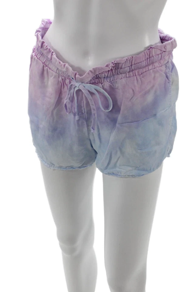 Bella Dahl Unisex Light Blue Tencel Drawstring Beach Shorts Size S - Image 2 of 4