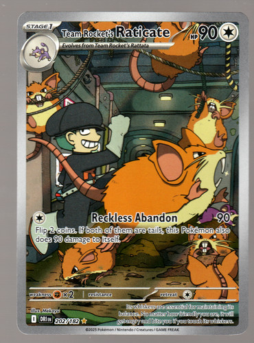 Pokemon Team Rocket's Raticate 202/182 Sv10: Destined Rivals Holo