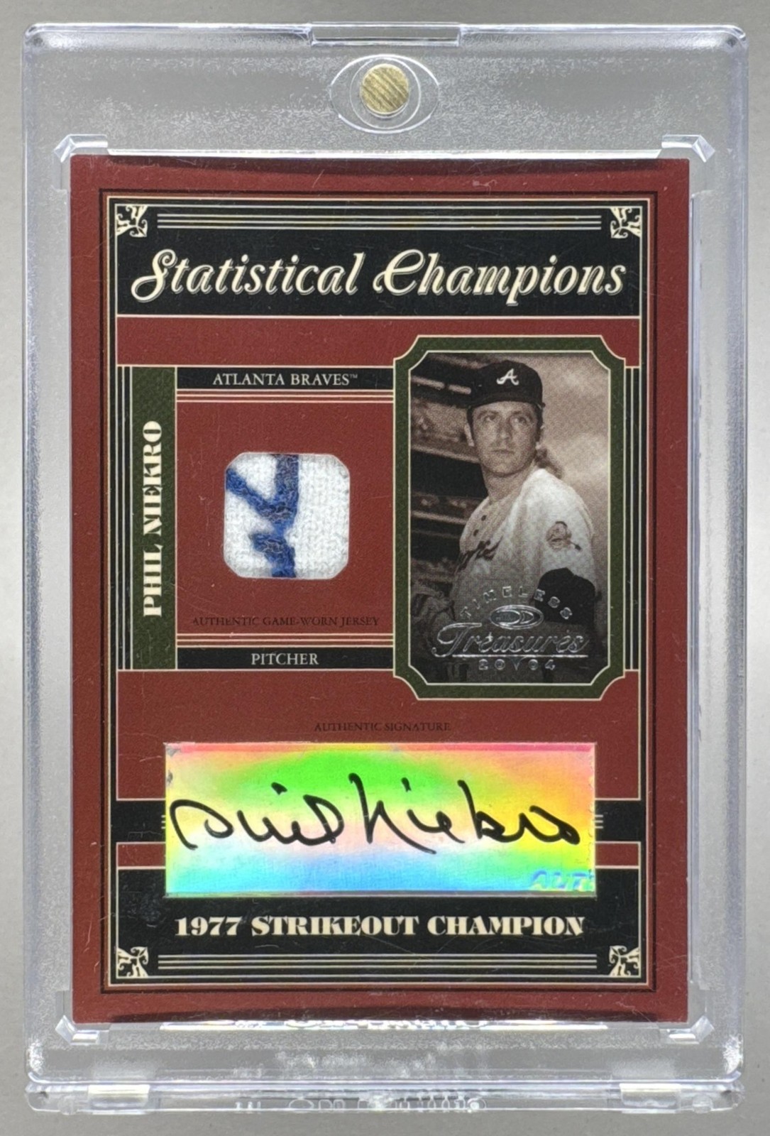 2004 Donruss Timeless Treasures SC-21 Phil Niekro Jersey Auto /50