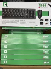 QR-80 Wired Keyboard and Optical Mouse Lot of 10 