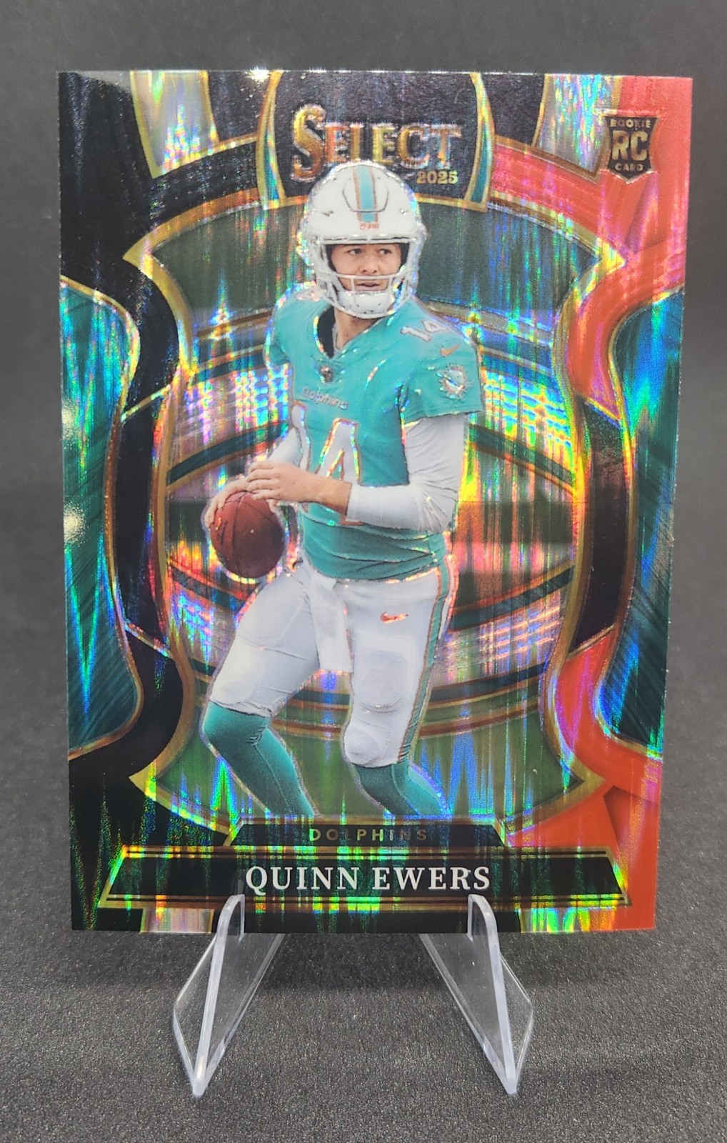 2025 Panini Select #82 Quinn Ewers Black and Red Prizm Shock