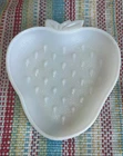 Vintage Hazel Atlas Milk Glass Strawberry Trinket Dish Candy Bowl 7" Fruit Decor