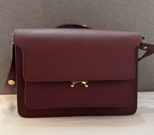 MARNI Trunk Saffiano Leather Shoulder Bag