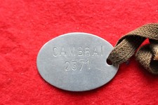 PLAQUE D'IDENTITÉ FRANCAISE MODÈLE 1881 - CAMBRAI (NORD) - GUERRE 1914 1918