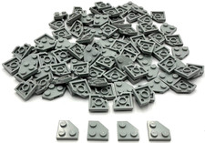 Lego 100 New Light Bluish Gray Wedge Plates 2 x 2 Stud Cut Corner Pieces