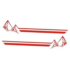  1 Pair 65'' Mountains Stickers Decal for Car Body Door Side Auto Snow Red