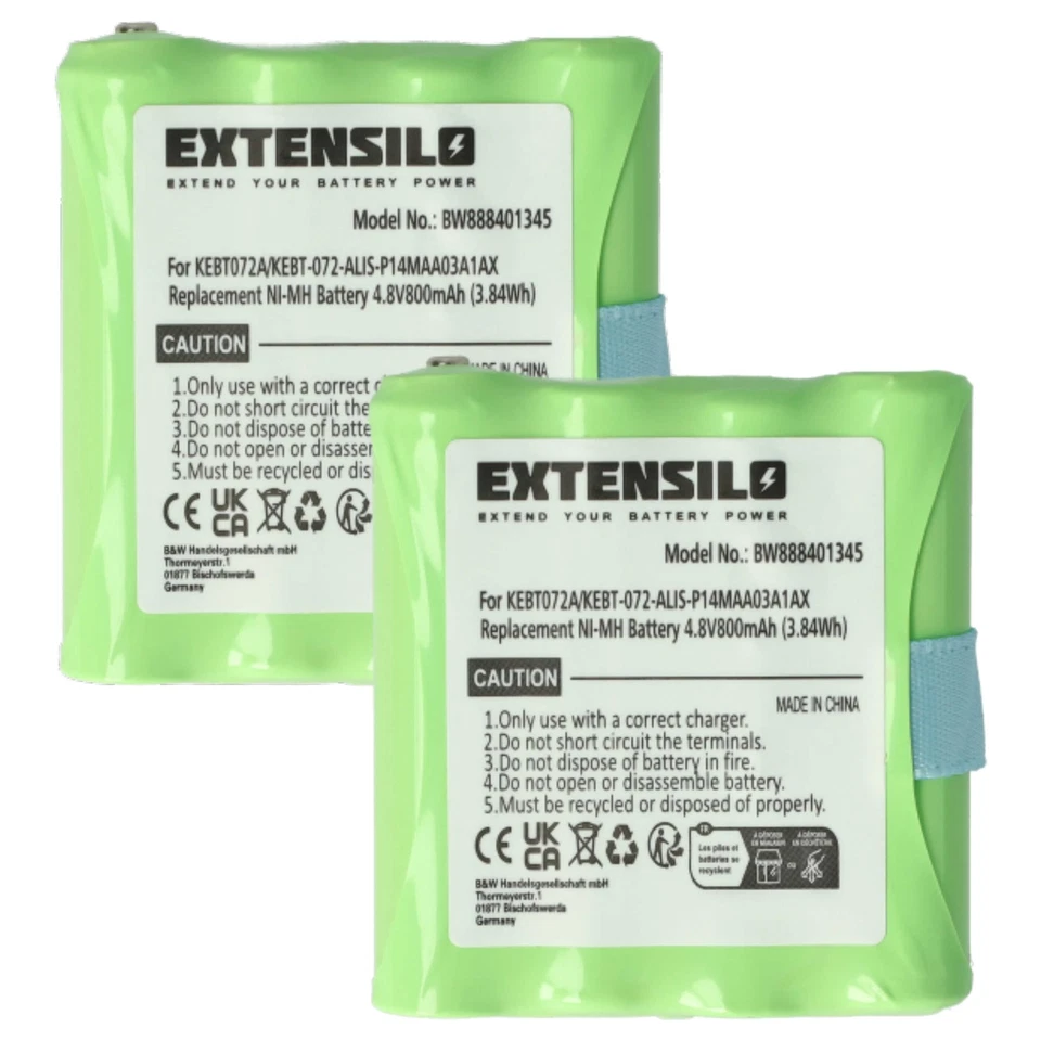 EXTENSILO 2x Akku für Motorola LIS-P14MAA03A1AX BP-38 IXNN4002B 800mAh 4,8V Funkgerät