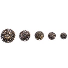 Antik M&ouml;bel Alt Messing Verzierung Ornament Applikation Metal rund Kreis