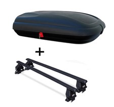 Dachbox CA320L carbonl.+Dachträger TEMA für für für Seat Leon III 5F 5Tür ab 12