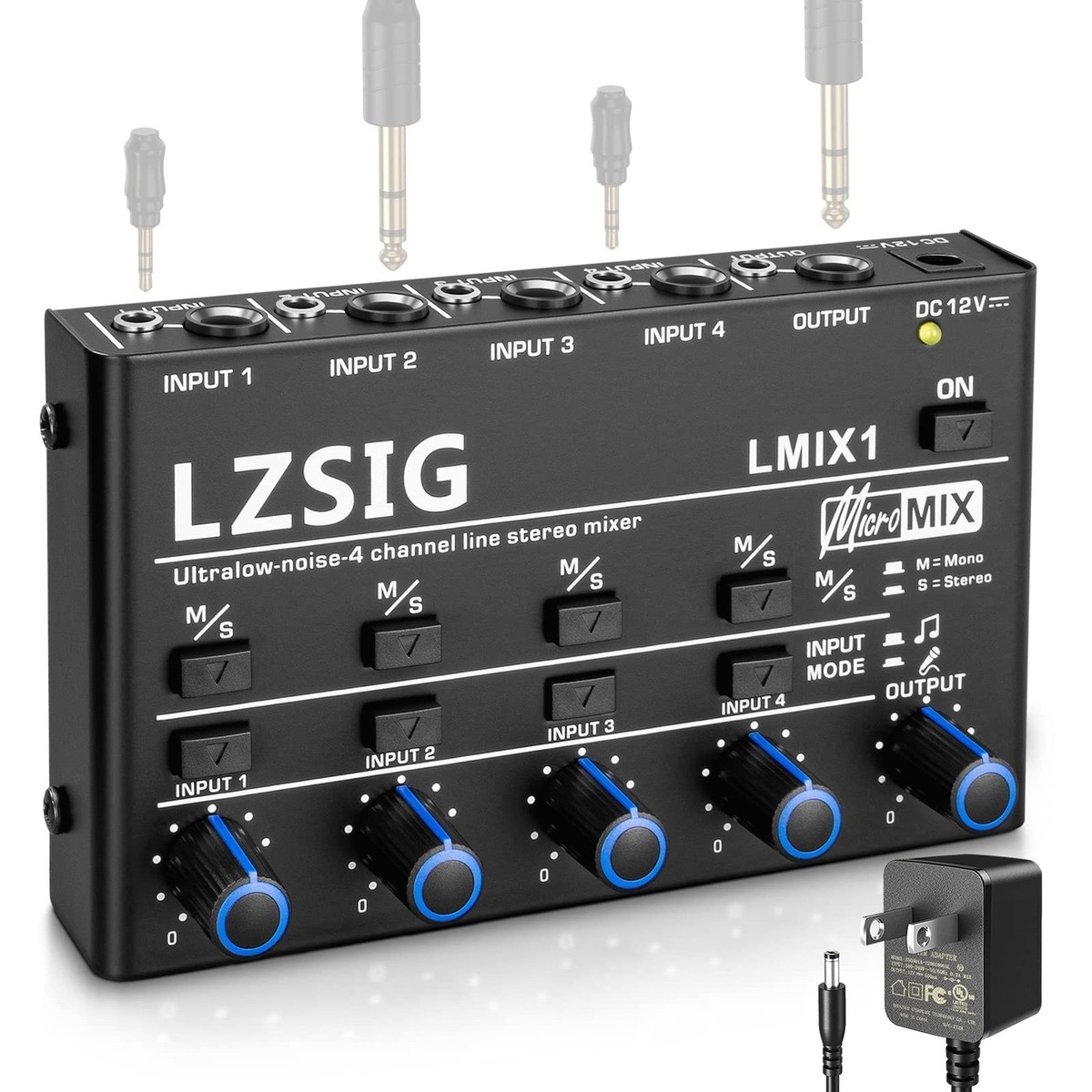 LZSIG Mini Audio Mixer,Stereo Line Mixer for Sub-Mixing
