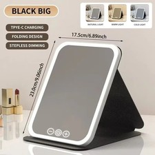 Rechargeable LED Makeup Mirror, 3 Color light, Touch Screen for Travel, Cosmeic