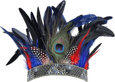 Peacock Feather Fascinator Decorative Feather Headpiece Crown Headdress Costume
